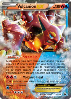 Volcanion-EX 26/114 Rare Holo EX card from Steam Siege