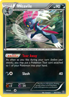 Weavile 61/114 Rare card from Steam Siege