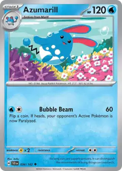Azumarill 034/142 Uncommon card from Stellar Crown