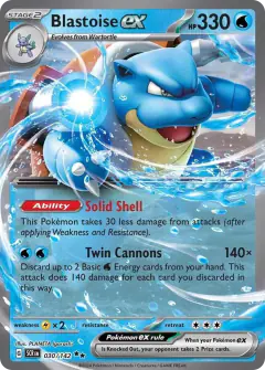 Blastoise ex 030/142 Double Rare card from Stellar Crown