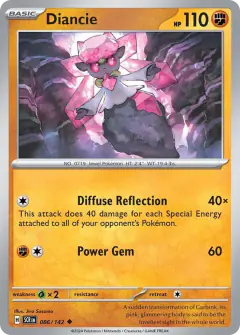 Diancie 086/142 Uncommon card from Stellar Crown