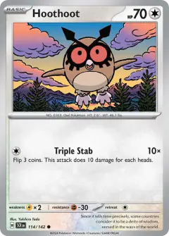 Hoothoot 114/142 Common card from Stellar Crown