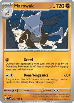 Marowak 073/142 Uncommon card from Stellar Crown
