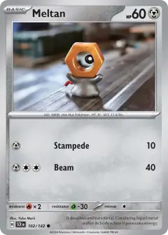 Meltan 102/142 Common card from Stellar Crown