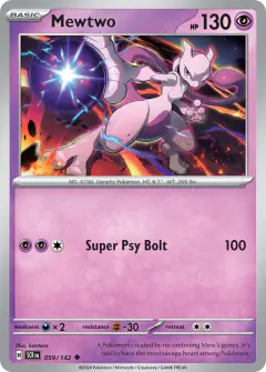 Mewtwo 059/142 Uncommon card from Stellar Crown