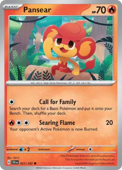 Pansear 021/142 Common card from Stellar Crown