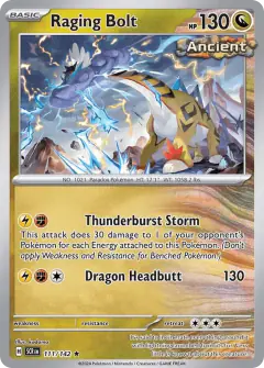Raging Bolt 111/142 Rare card from Stellar Crown