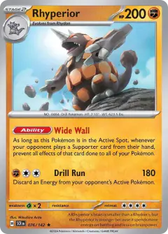 Rhyperior 076/142 Rare card from Stellar Crown