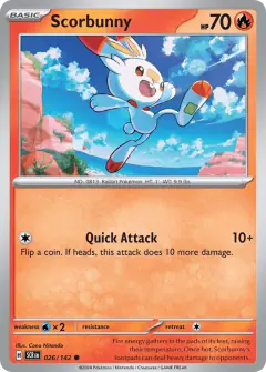 Scorbunny 026/142 Common card from Stellar Crown
