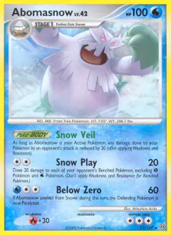 Abomasnow 12/100 Rare card from Stormfront