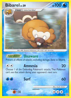 Bibarel 32/100 Uncommon card from Stormfront
