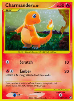Charmander 101/100 Rare Secret card from Stormfront