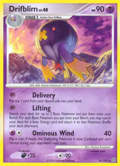 Drifblim 16/100 Rare card from Stormfront