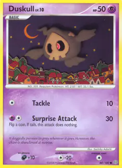 Duskull 60/100 Common card from Stormfront