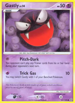 Gastly 62/100 Common card from Stormfront