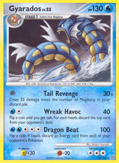Gyarados 19/100 Rare card from Stormfront
