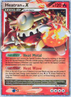 Heatran LV.X 97/100 Rare Holo LV.X card from Stormfront