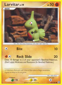 Larvitar 63/100 Common card from Stormfront