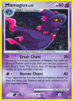 Mismagius 7/100 Rare Holo card from Stormfront