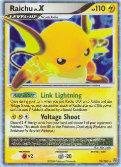 Raichu LV.X 99/100 Rare Holo LV.X card from Stormfront