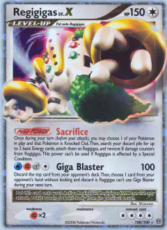 Regigigas LV.X 100/100 Rare Holo LV.X card from Stormfront