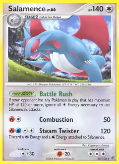 Salamence 24/100 Rare card from Stormfront