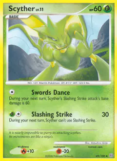 Scyther 49/100 Uncommon card from Stormfront