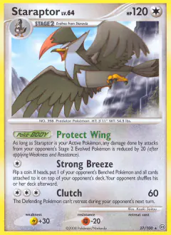 Staraptor 27/100 Rare card from Stormfront