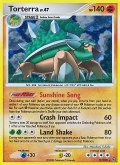 Torterra 11/100 Rare Holo card from Stormfront