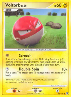 Voltorb 80/100 Common card from Stormfront
