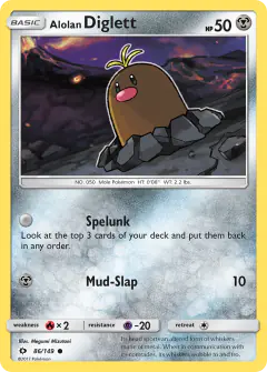 Alolan Diglett 86/149 Common card from Sun & Moon Base