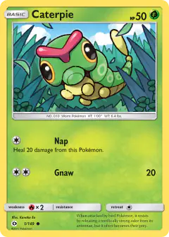Caterpie 1/149 Common card from Sun & Moon Base