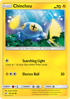 Chinchou 49/149 Common card from Sun & Moon Base