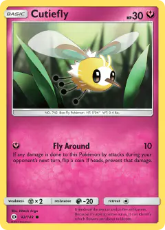 Cutiefly 92/149 Common card from Sun & Moon Base