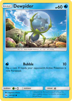 Dewpider 45/149 Common card from Sun & Moon Base