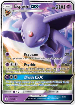 Espeon-GX 61/149 Rare Holo GX card from Sun & Moon Base