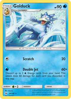 Golduck 29/149 Rare card from Sun & Moon Base