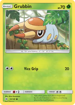 Grubbin 13/149 Common card from Sun & Moon Base