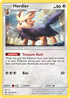 Herdier 104/149 Uncommon card from Sun & Moon Base