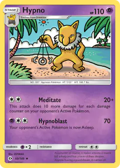Hypno 60/149 Uncommon card from Sun & Moon Base
