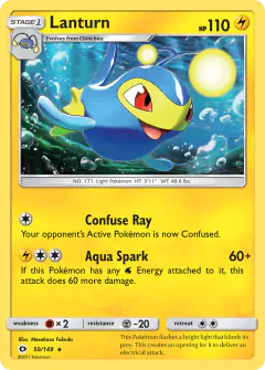 Lanturn 50/149 Rare card from Sun & Moon Base