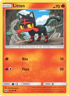 Litten 24/149 Common card from Sun & Moon Base