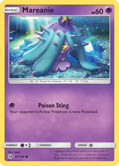 Mareanie 62/149 Common card from Sun & Moon Base
