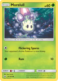 Morelull 16/149 Common card from Sun & Moon Base