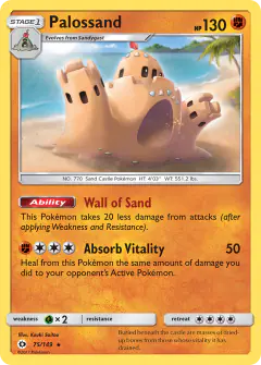 Palossand 75/149 Rare card from Sun & Moon Base