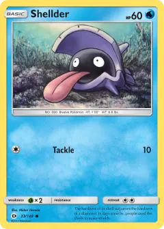 Shellder 33/149 Common card from Sun & Moon Base