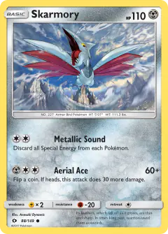 Skarmory 88/149 Common card from Sun & Moon Base