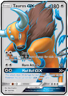 Tauros-GX 144/149 Rare Ultra card from Sun & Moon Base