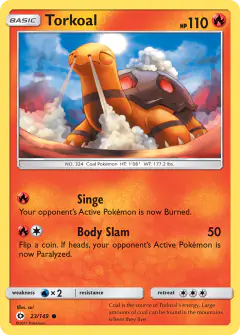 Torkoal 23/149 Common card from Sun & Moon Base