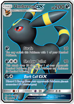 Umbreon-GX 142/149 Rare Ultra card from Sun & Moon Base